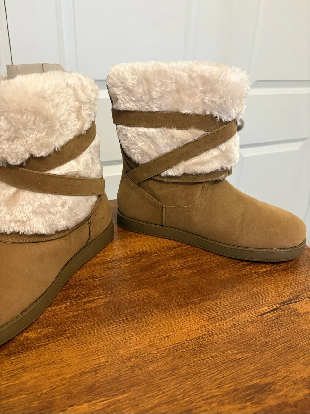Guess Tan Suede Faux Fur Winter Boots
